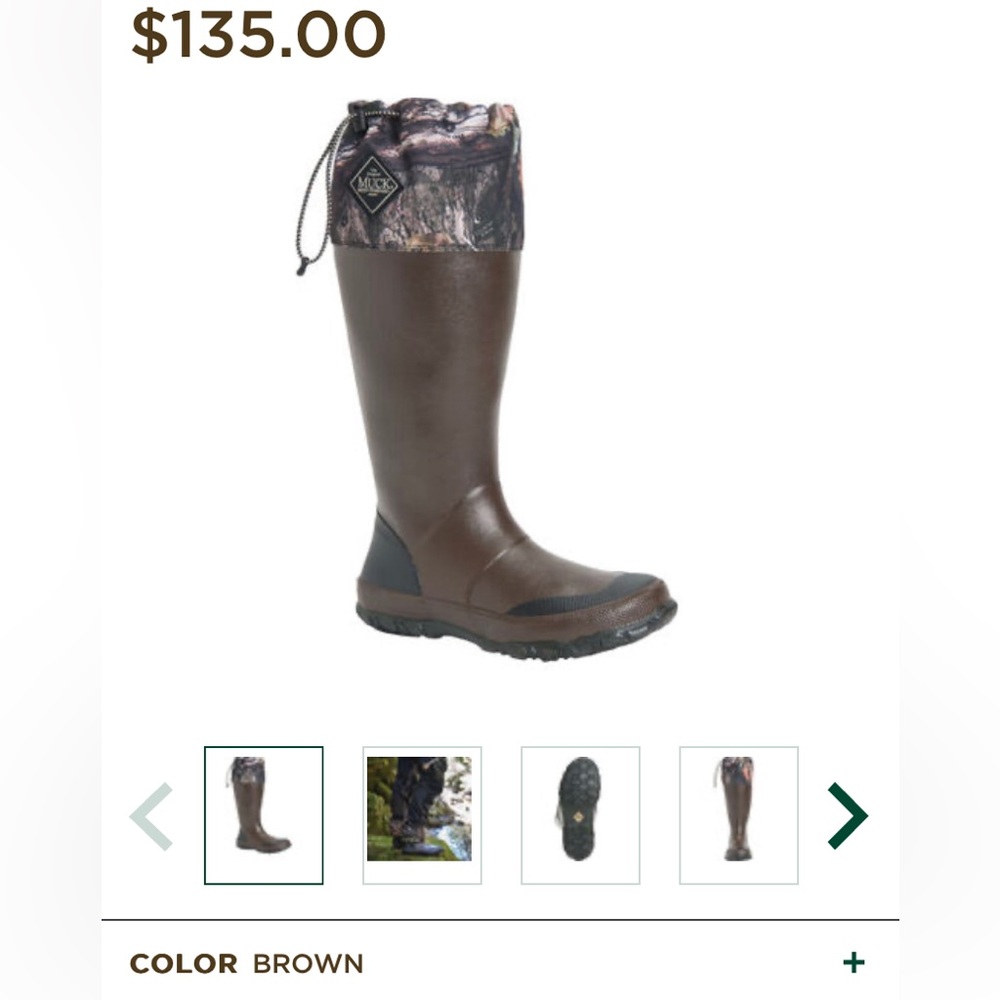 Muck Unisex Forager Tall Boot. Brown camouflage. Men’s size 10, women’s 9
